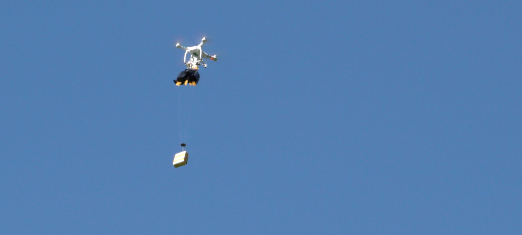 Drone with Parachute Flying