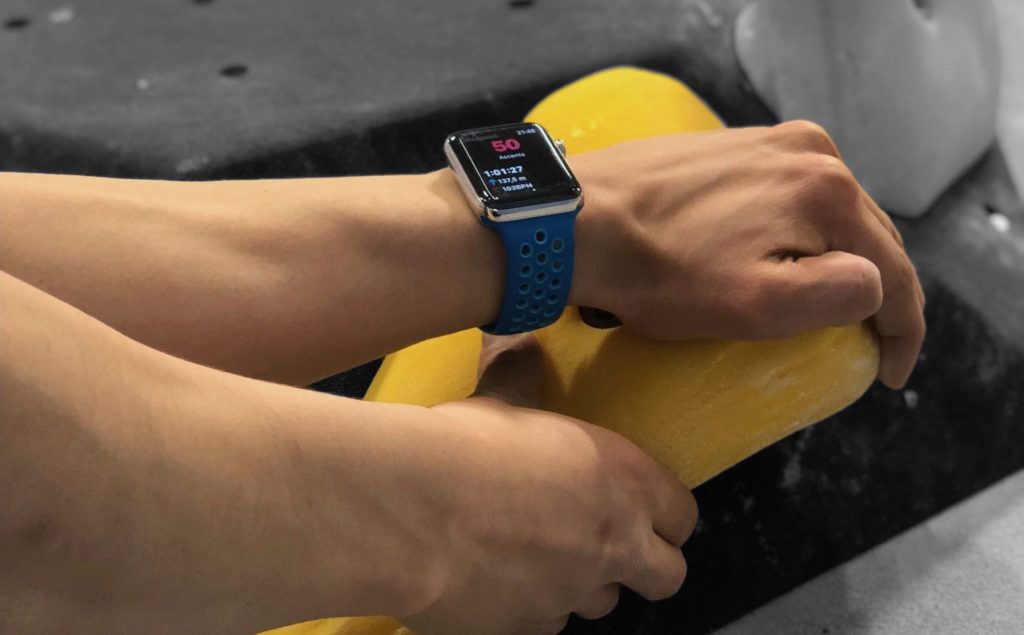 Redpoint Climbing Fitness Tracker in use