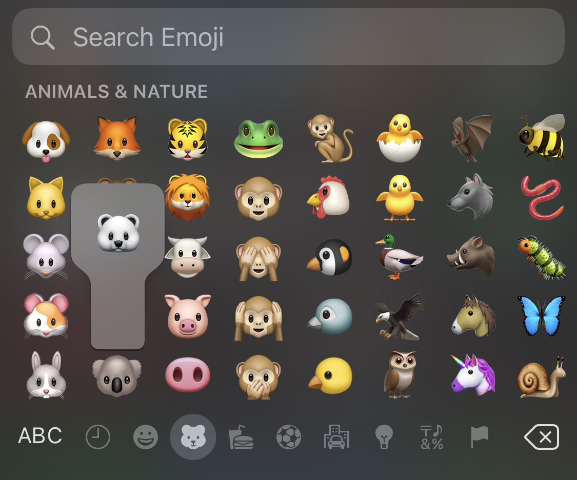 animal text symbols iphone