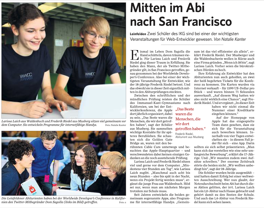 WWDC 2013 Newspaper